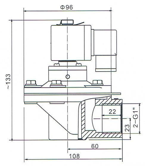 1'' DMF-Z-25 BFEC Right Angle Pulse Solenoid Valve For Dust Removal 0