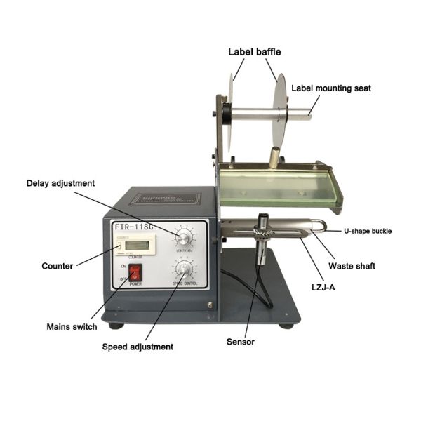 Automatic ELectronic Transparent Label Stripper Dispenser Machine 118C