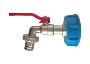 Quality Outdoor Brass Ball Tap with Plastic IBC Blue Adaptor for sale