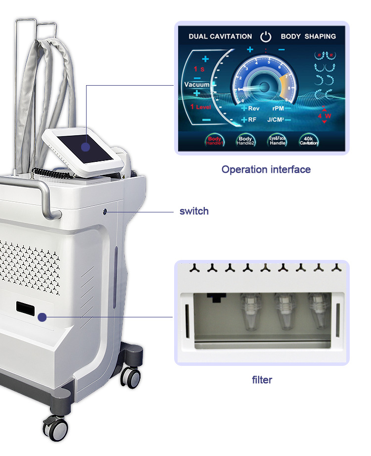 80K Non Invasive Body Contouring Machine RF Vacuum Roller Cellulite Removal Device