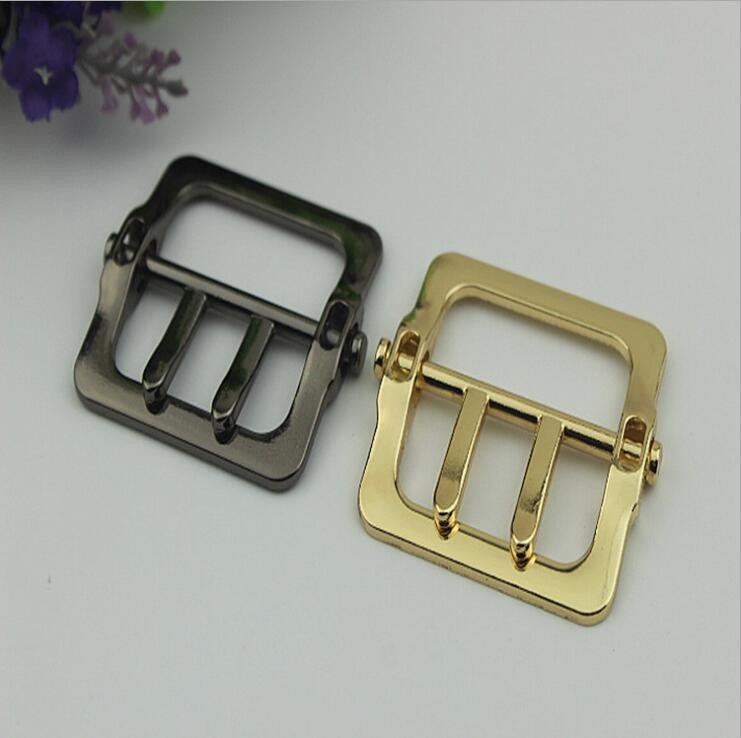 Most popular new arrival zinc alloy handbag accessories gold 45 mm double pin belt buckle