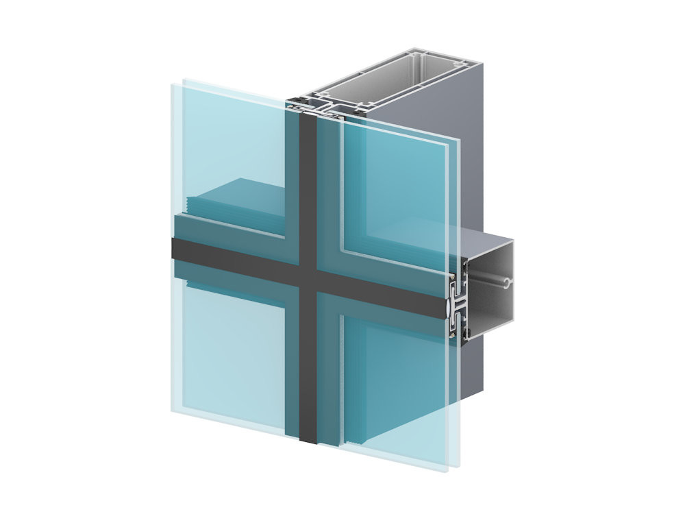 6005 T5 Modern Aluminium Curtain Wall Profile For Glass Wall