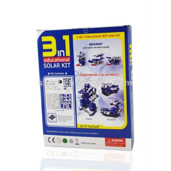 DIY Assemble Solar Energy 3 in 1 Multiple Types Solar Toy Solar Robot Kit Robot Novelty & Gag Toys