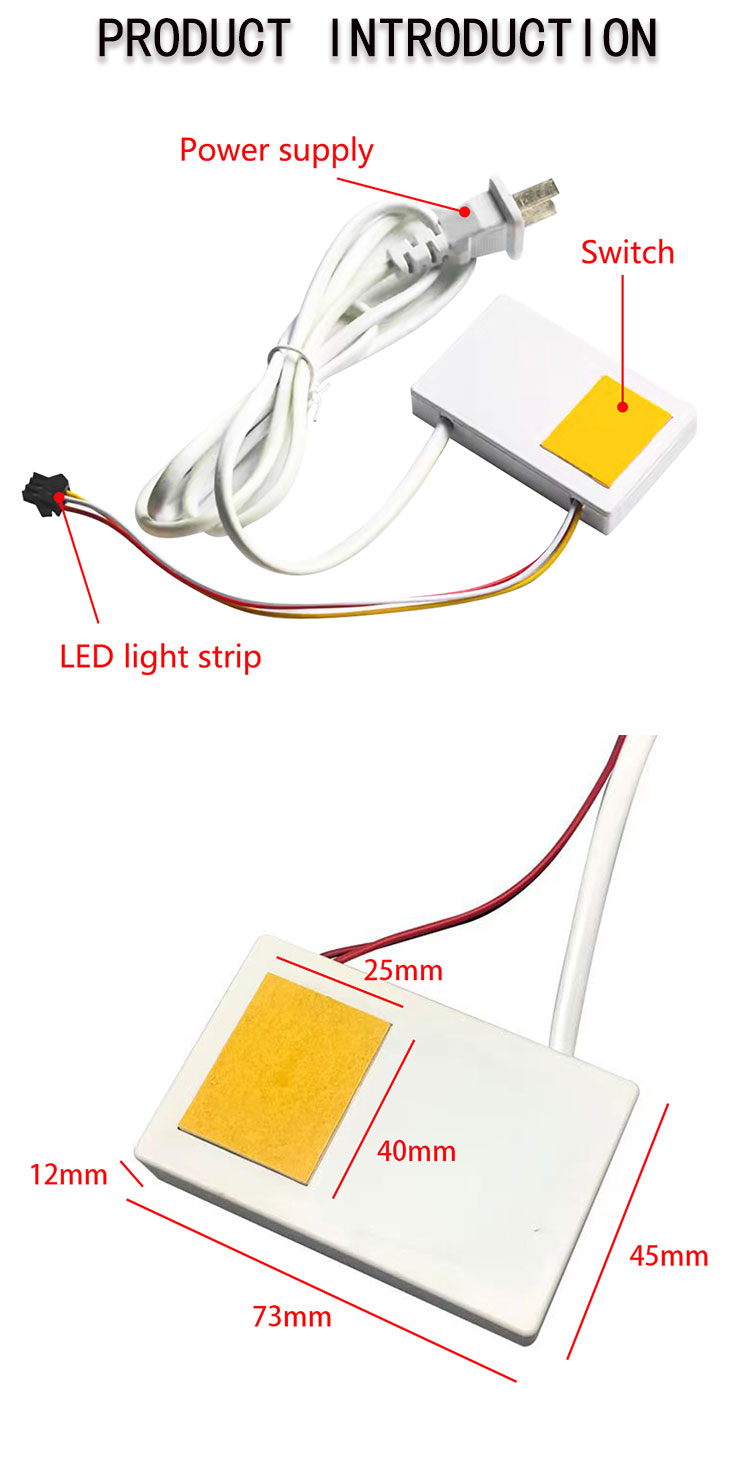 60W Mini Smart Mirror Touch LED Light Switch with Defogger DC12V Time and Temperature Display