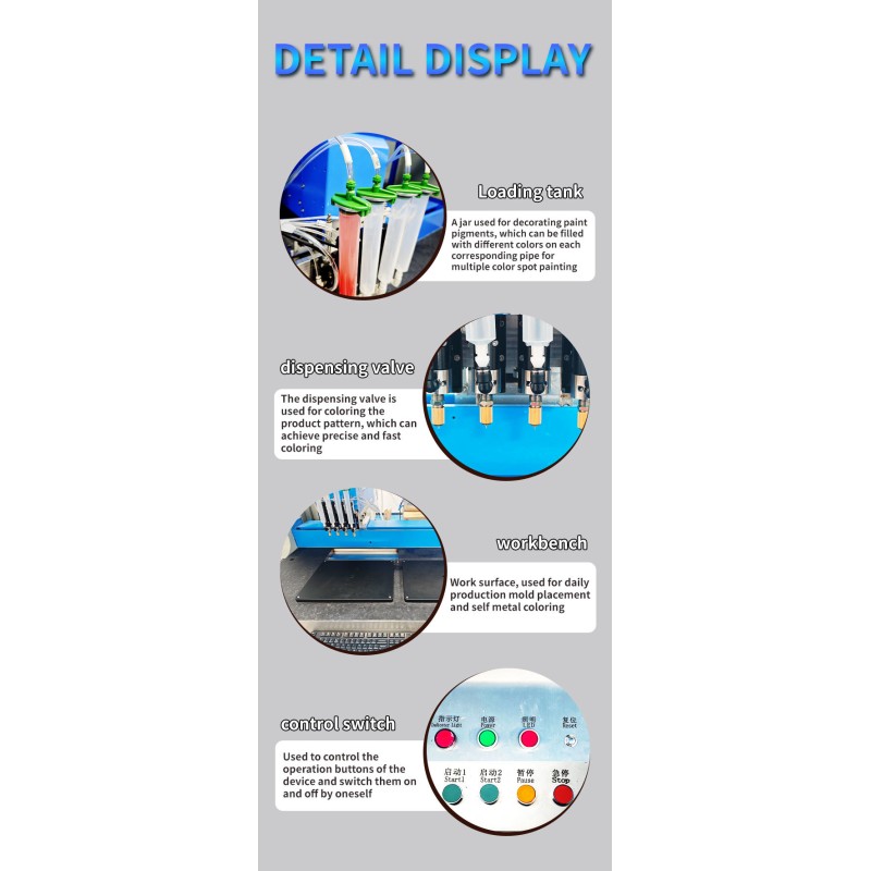 4 Colors Two Stations Visual Enamel Dispensing Machine Drip Molding Machine for Hardware Mahjong