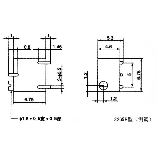 BONENS Series 3269 SMD Variable Resistor Trimming Potentiometer Surface Mount Design