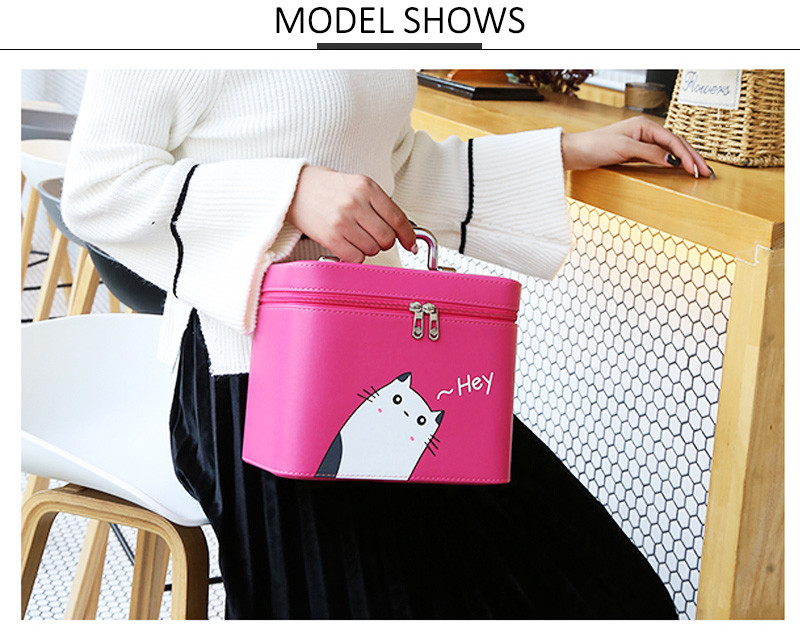 Makeup Cartoon Printing Large PU Cosmetic Bag