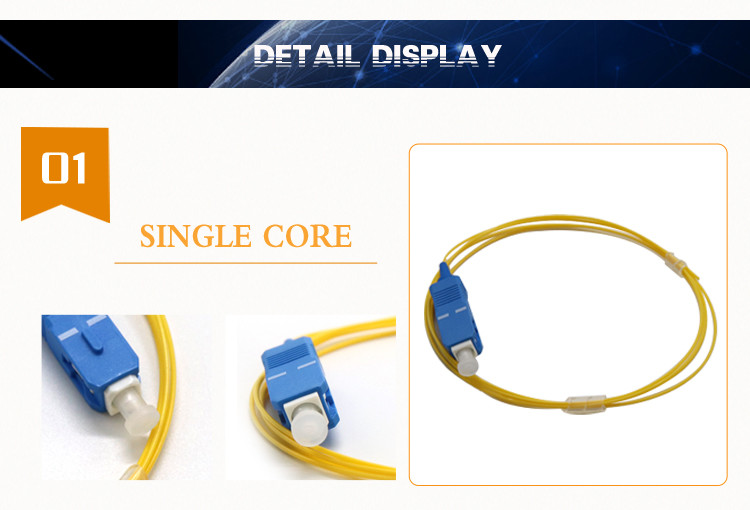 SC UPC Fiber Optic Pigtail Single Mode Low Insertion Loss For CATV Systems