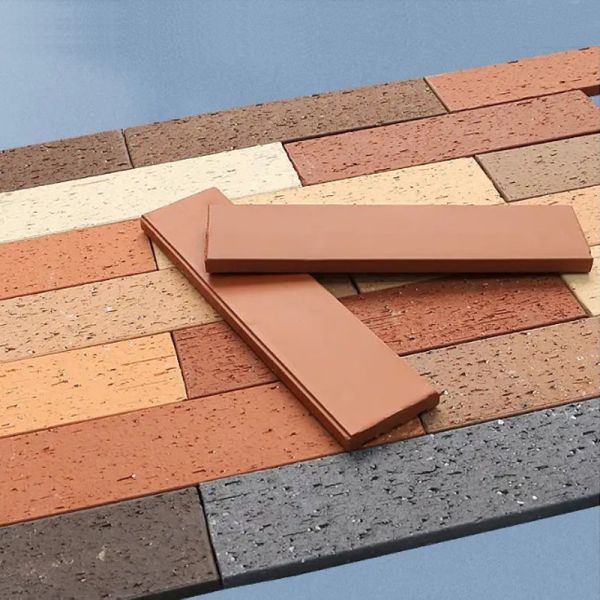 Modern Design Mixed Gradient Colors Thin Clay Brick Veneer Facade Building Exterior Wall Clinker Tile