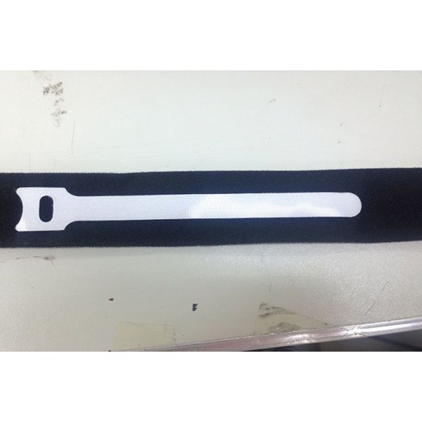 20MM Hook Loop Cable Ties By Ultrasonic Welded , P Shape With Hole