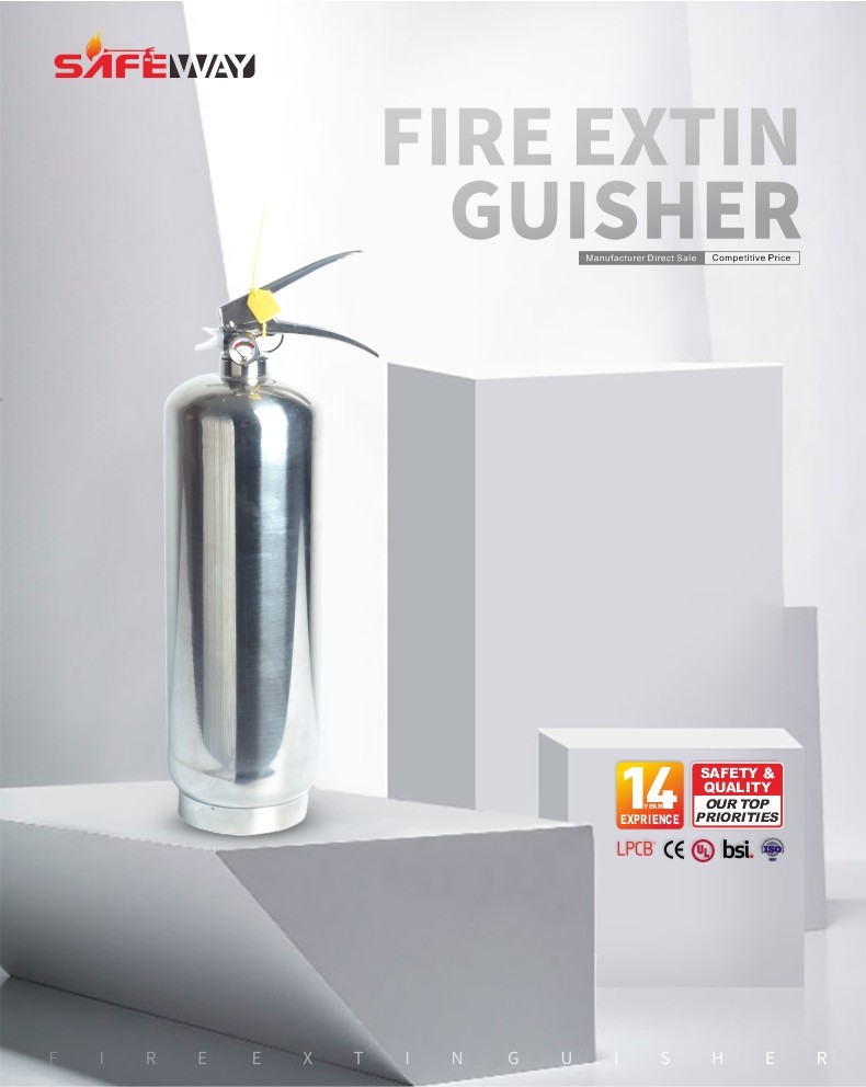 2kg Stainless Steel ABC Powder Fire Extinguisher Handle Available