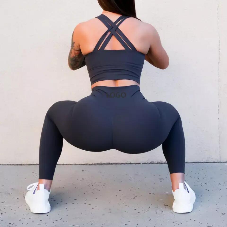 Breathable Scrunch Sports Bra Leggings Sets Workout Fitness Wear Yoga Sets for Women