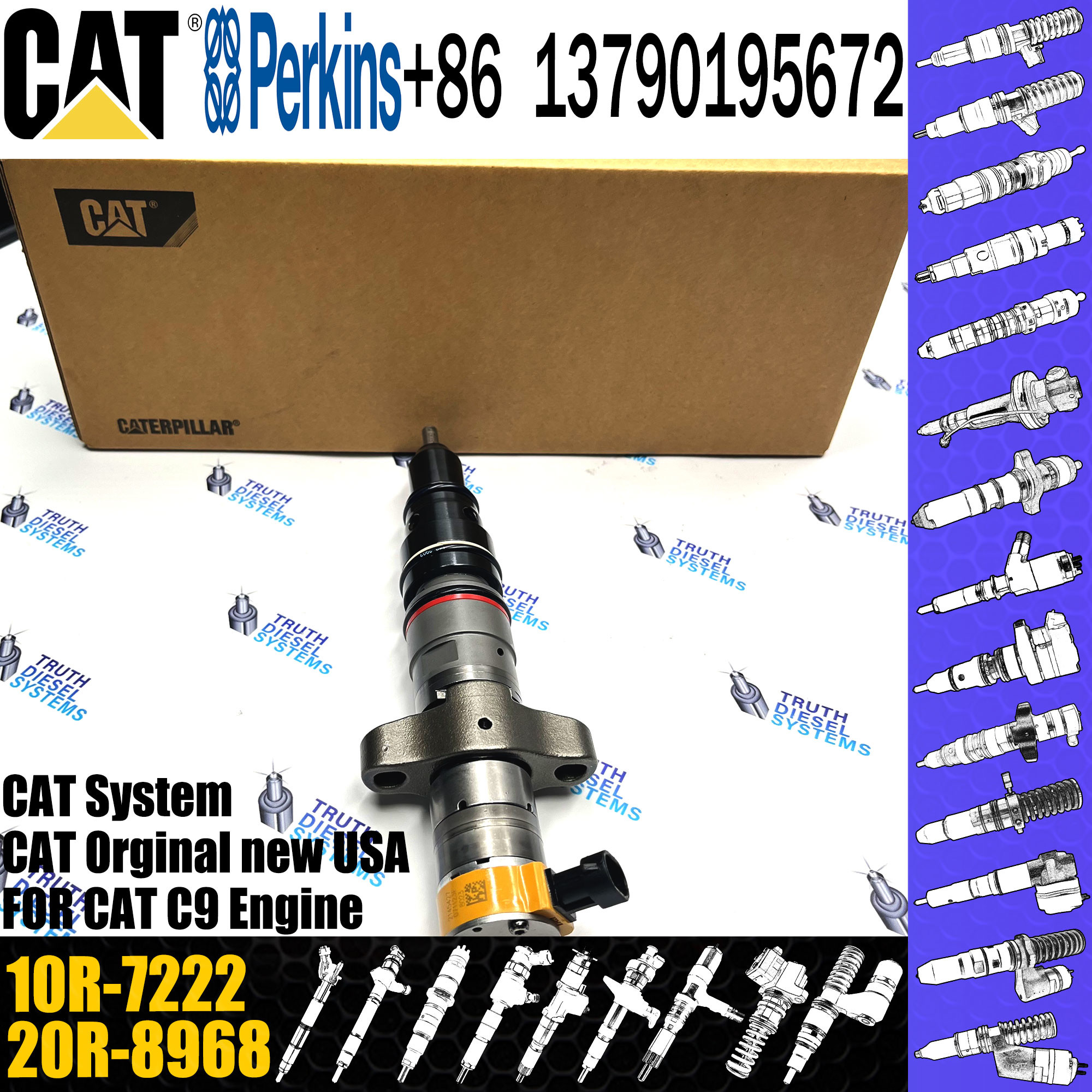 CAT C9 3406e Fuel Injector Diesel Injector 263-8218 387-9427 238-8091 10r-7222