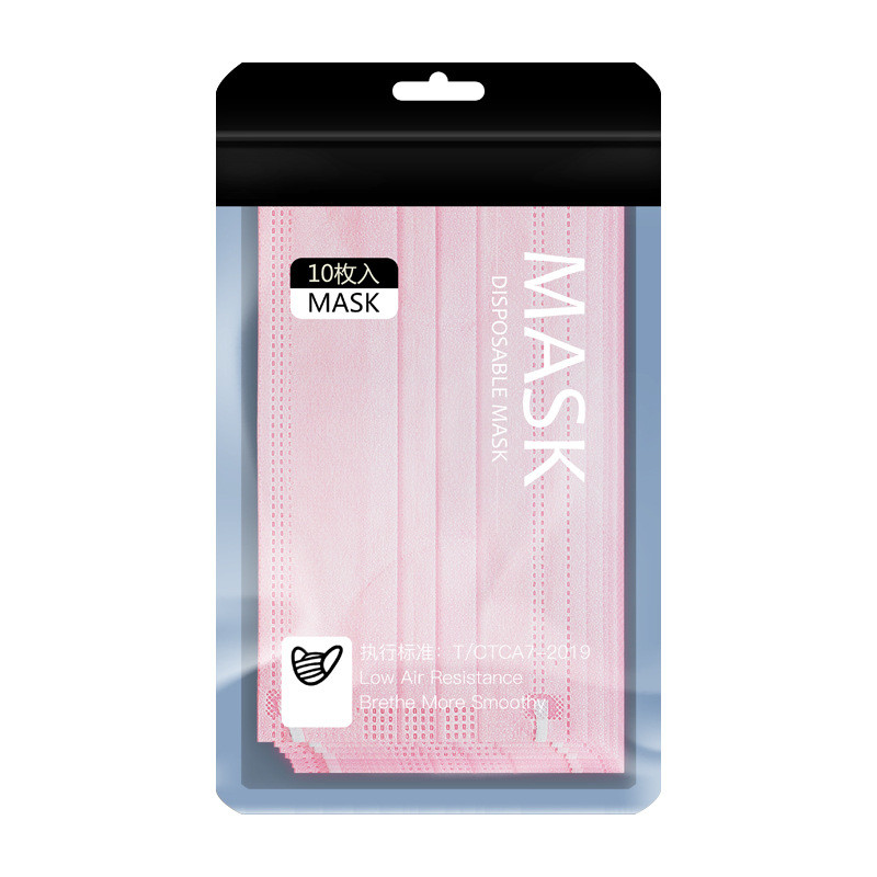 White Blue Green Pink Black Colorful Earloop Non-woven 3 Ply Disposable Face Mask