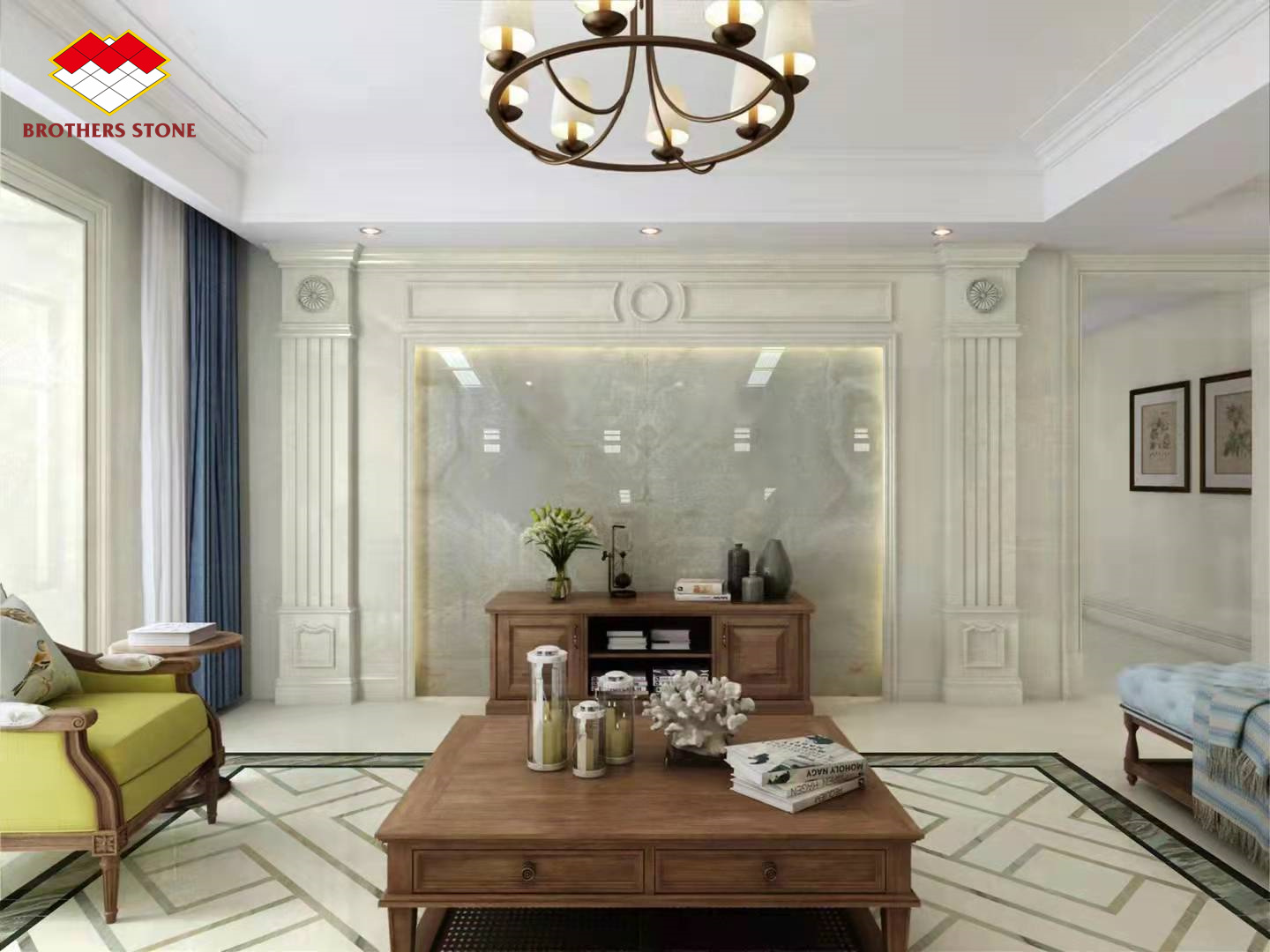 Backlit Royal White Onyx Marble Slab for Customizable Table Countertop and Wall Panel