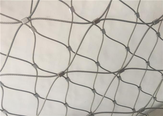 Animal Protection Stainless Steel Rope Mesh / Knotted Wire Net Mesh