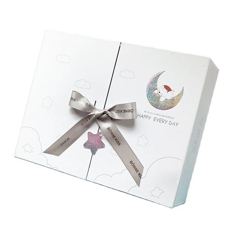 Others Custom Printed Cardboard Rigid Hardbox Magnet Lid Paper Box Packaging With Ribbon