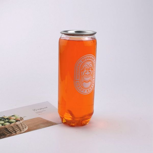 700ml 330ml Pet Plastic Beverage Can For Bubble Tea Logo Customized