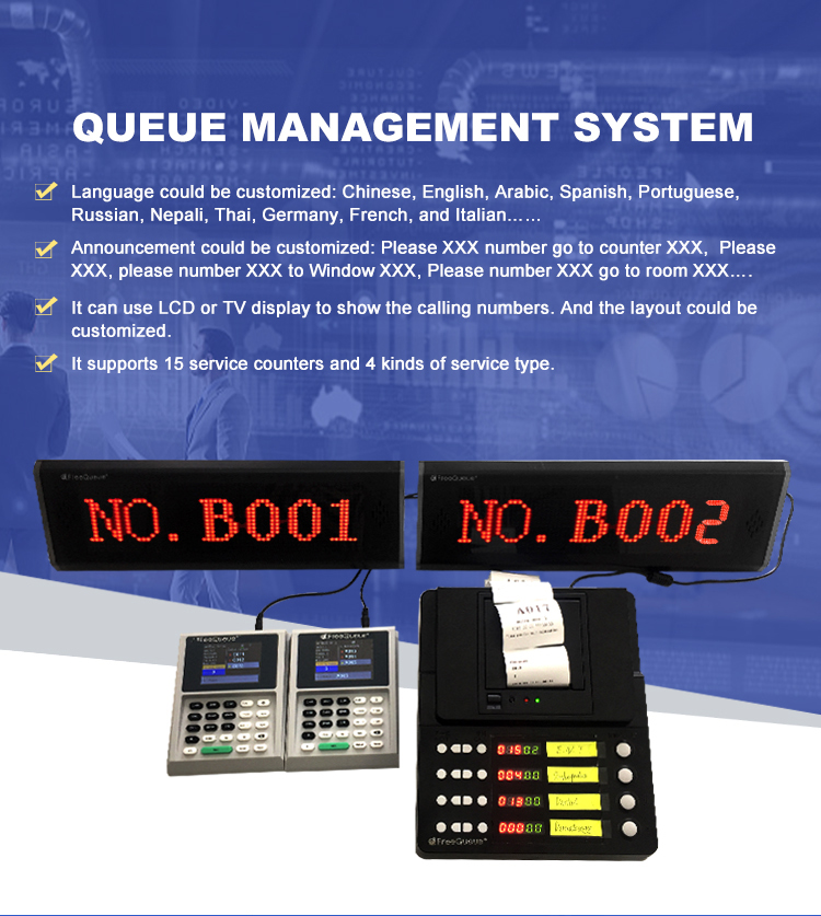 Bank wireless queue management system for Multi window calling