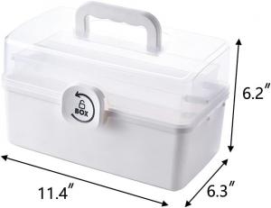 China Box With 3-Tier Fold Tray,Tool Organizer Portable Handled Case,Portable Lockable Container For Arts, Crafts,Cosmetic on sale