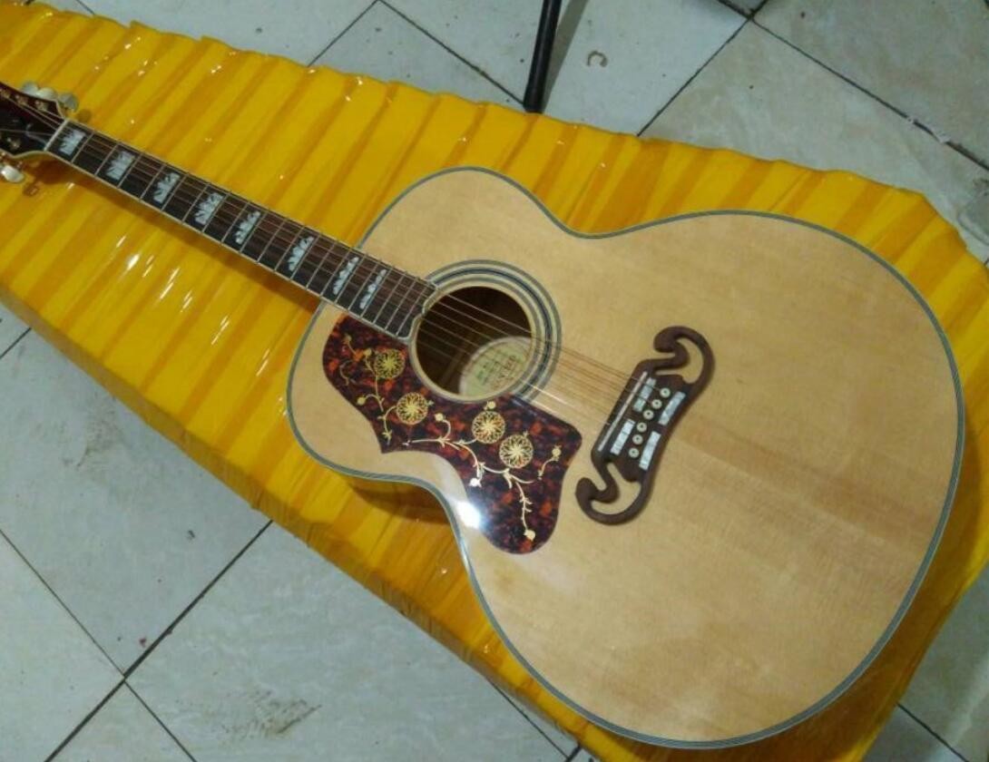 2018 New left handed G200 acoustic guitar solid spruce top GB lefty G200 electric acoustic guitar