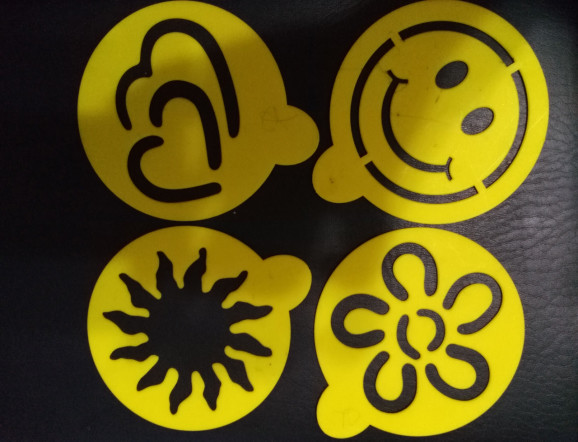 Buy Plastic Funny 4pcs Stencils For Coffee at wholesale prices