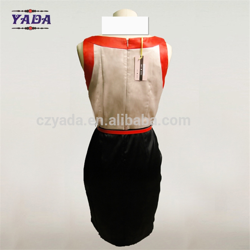 Ladies color stitching design fashion woman clothes casual 2017 sexy ladies one piece dress for sale
