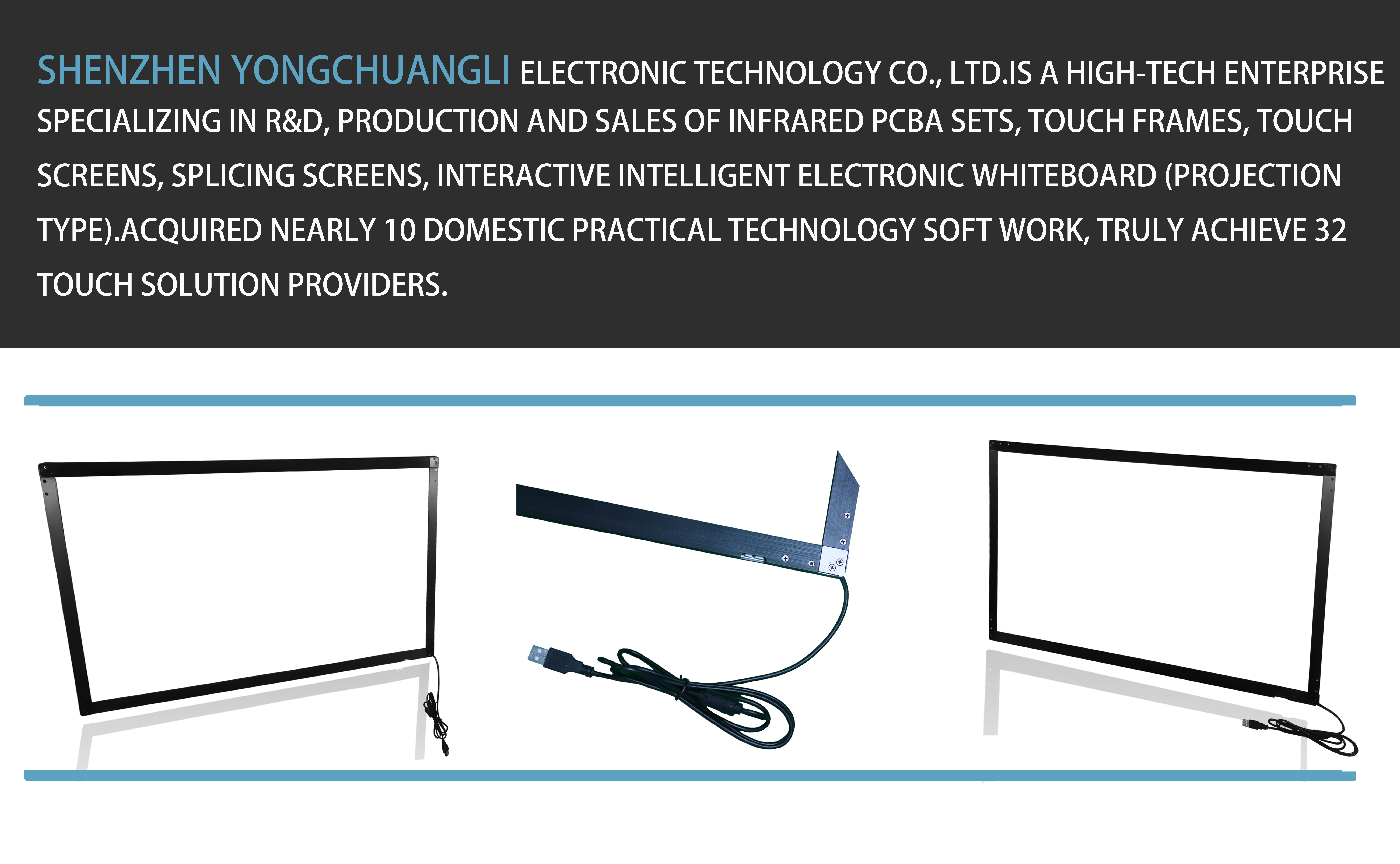 47 Inch IR Multi Touch Frame 20 Points Aluminum Tablet Touch Screen
