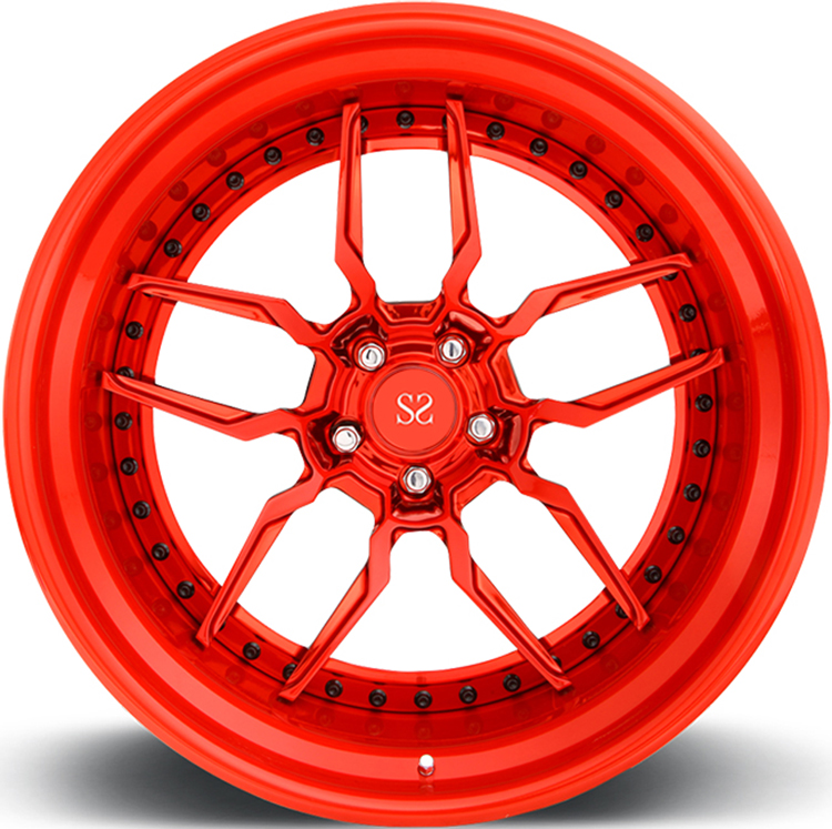 3 PC 5x120 BMW E90 320i Wheels 18 19 20 21 22Inch Red Machine Face Forged Alloy Custom Rims