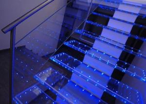 China 14mm Staircase PVB Laminated LED Glass Panel Insulative Environmental on sale