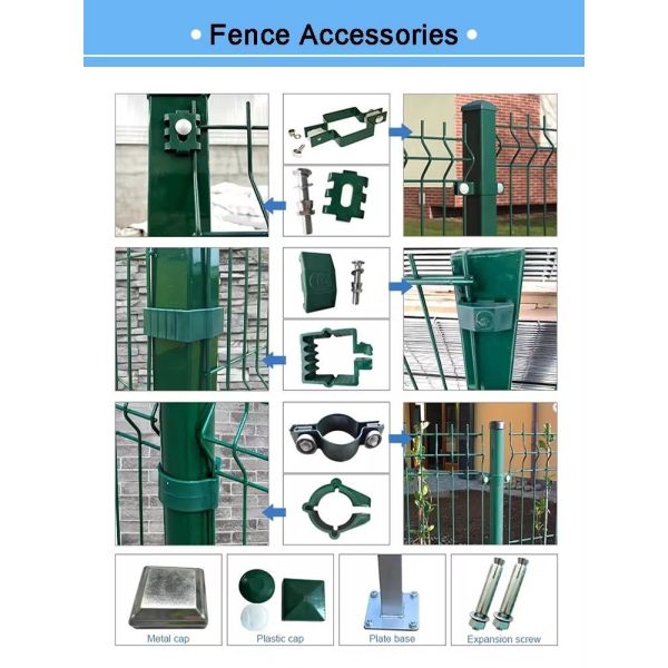 PVC Coated 3D Bent Metal Fence Galvanized Welded Wire Mesh Fence Panel