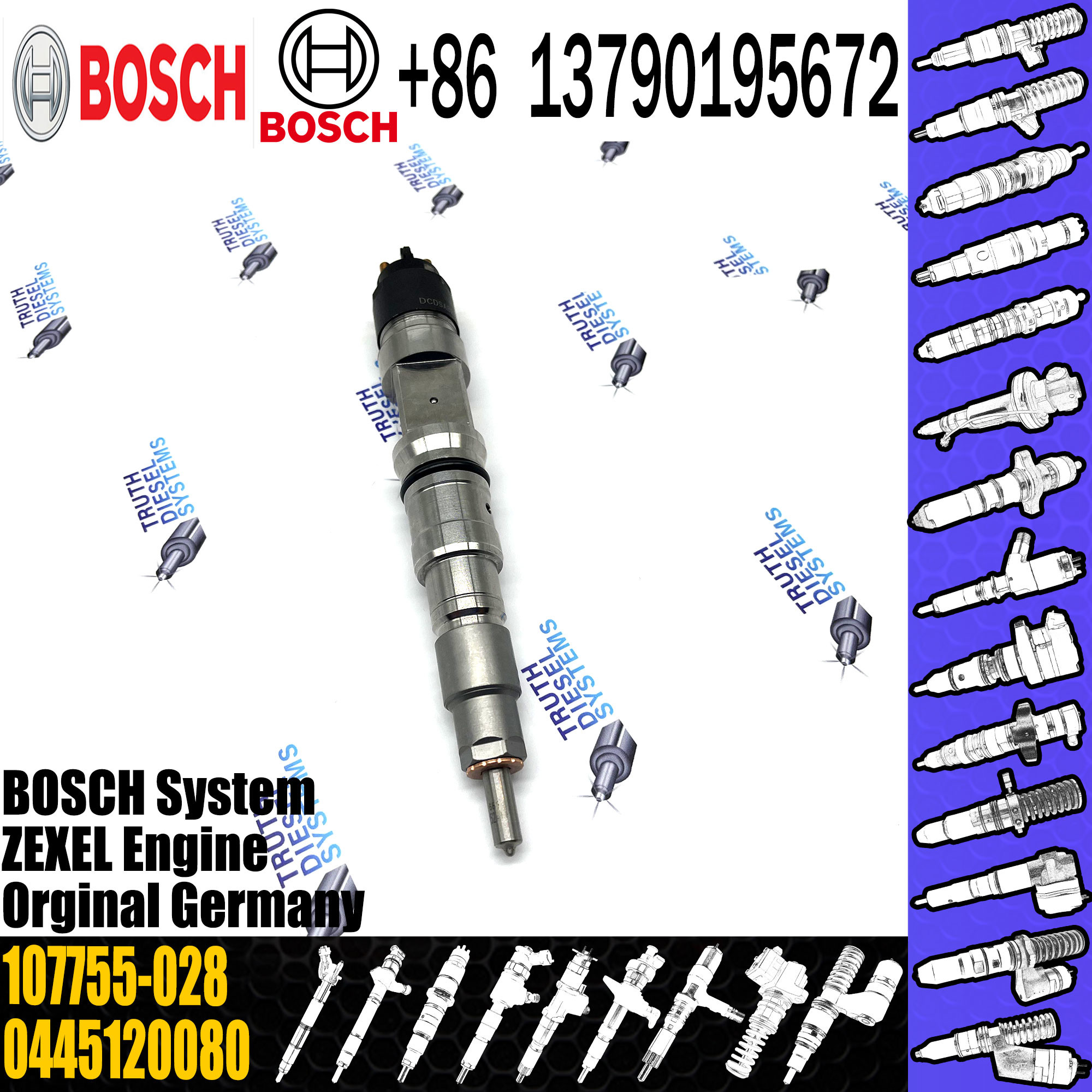 Diesel Common Rail Fuel Injector 0445120070 0445120241 for Cummins 3976631 4930485 5263304 0 445 120 070