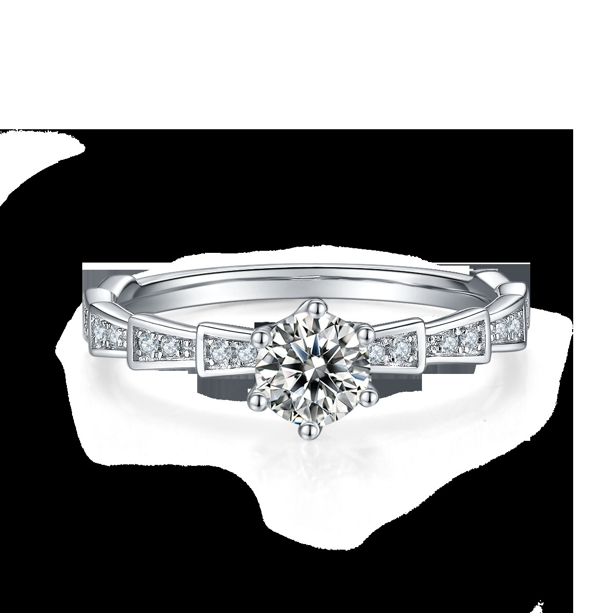 White Moissanite Unique Sytle And Sapphire Platineve Diamonds Jewelry Women Ring
