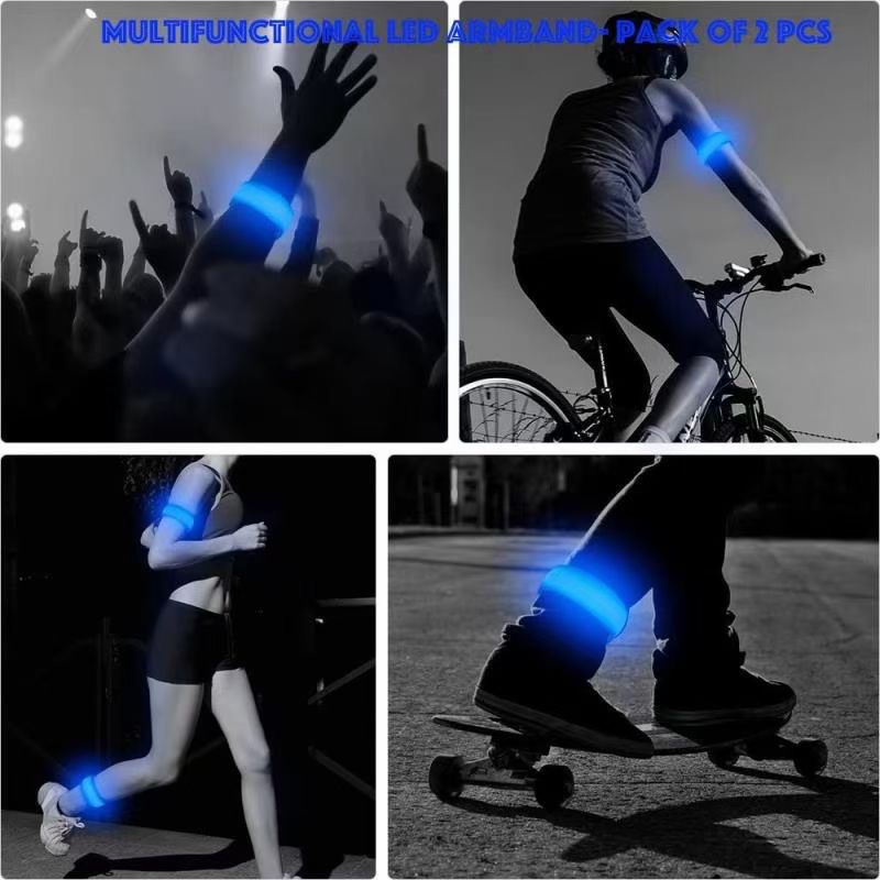 Rechargeable led luminous arm with LED reflective bracelet luminous with fun run outdoor sports running lights