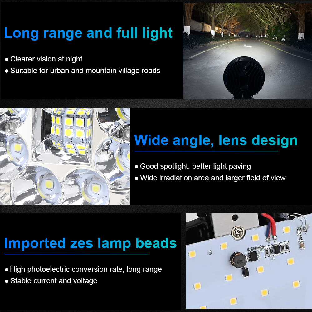 12 Beam Purple Casing White Color 80V Motorcycle Work Light Auto Parts