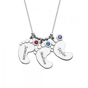 Quality 0.52x0.8in 0.18lb Mothers Day Foot Necklace Personalized Nameplate Necklace ODM for sale