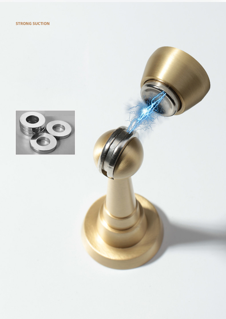 Non Perforated Brass Door Stops Anti Collision Bathroom Door Stopper Gate Resistor