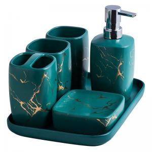 Quality Custom Luxury Ceramics Bathroom Accessories , Marble Bathroom Sets For Home Hotel Gift for sale