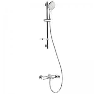 China Bathroom Handshower Slider Bar Wall-mounted Bath Shower Brass Chrome Faucet Set ARROW F2C9028C on sale