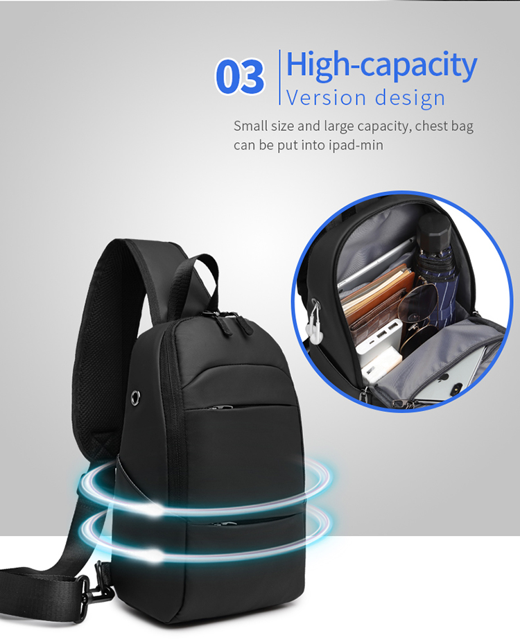 ISO9001 Anti Theft Men Shoulder Bags With USB Charging