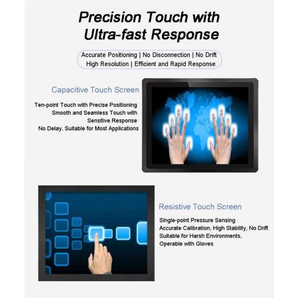 21.5 Inch Industrial Capacitive Touch Screen Panel Pc With Win10 Ip65 Waterproof Vesa Mount Embedded Industry Monitor
