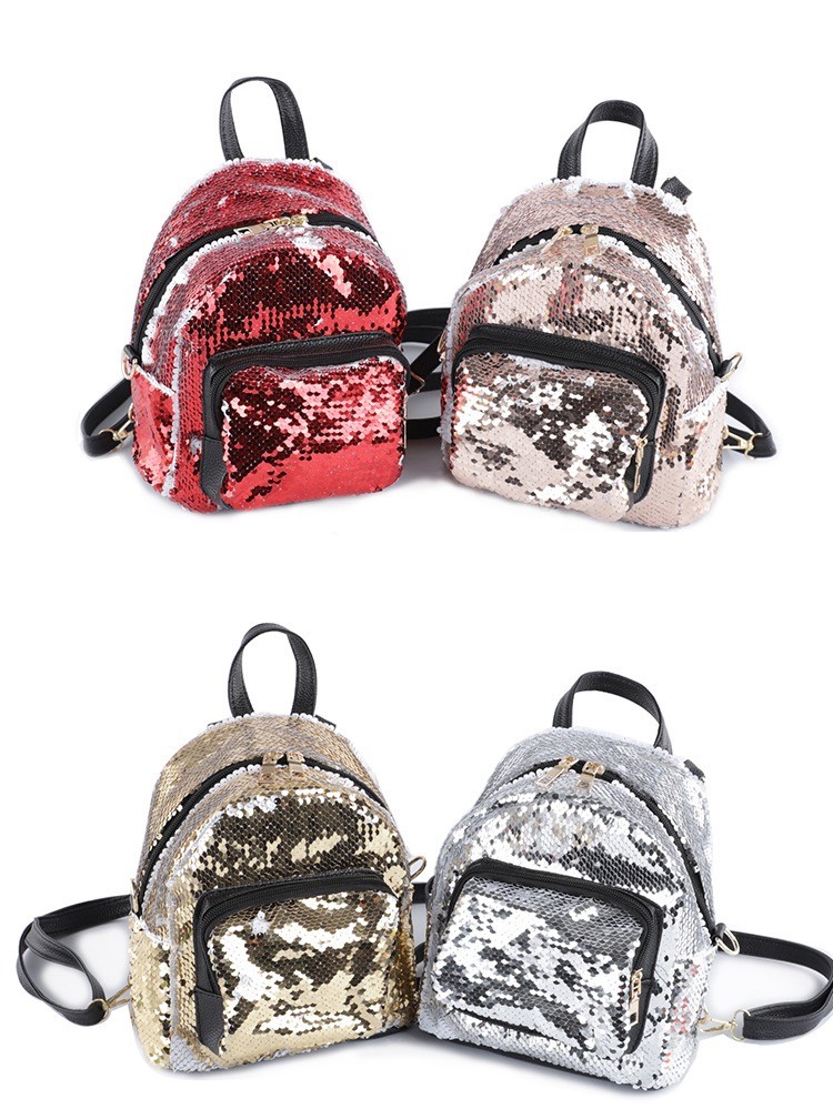 Sublimation Custom Photo Glitter Sequin Backpack Trendy Travel Sparkly Backpack