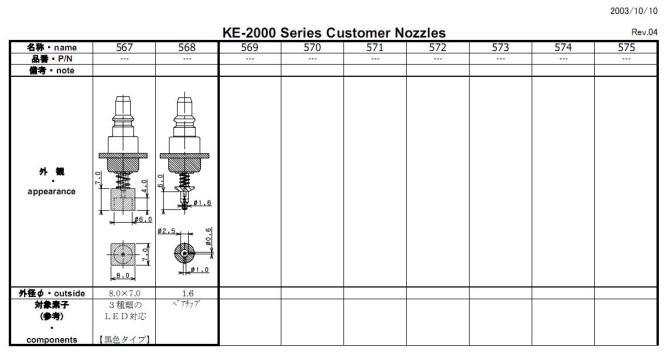 JUKI 508C SMT Nozzle Asemble 40044239 IC Nozzle For KE-3010 KE-3020V KE-2080