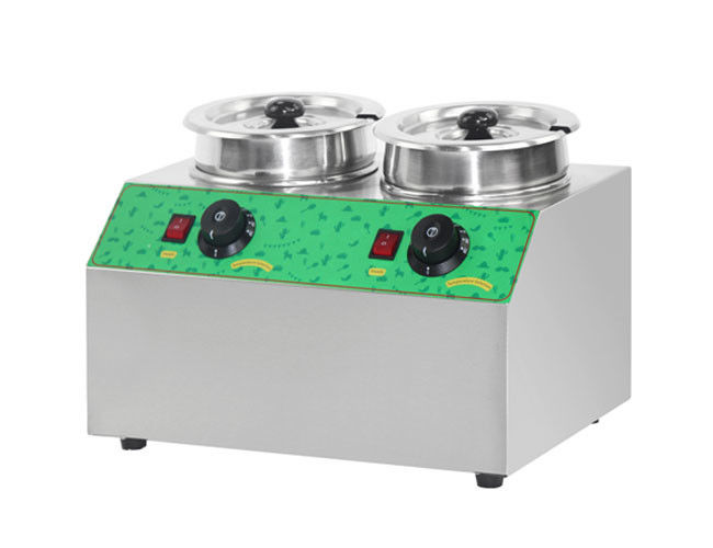 Double Tanks Snack Food Processing Equipment Light Weight 300w Depth 160mm For Soup Food Warming