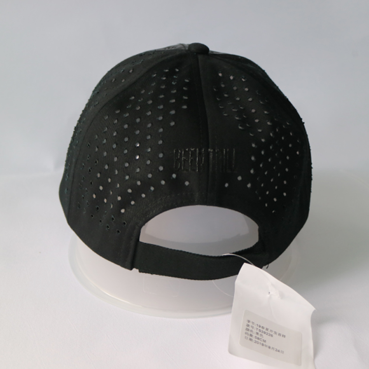 Metal Skull Design Womens Leather Baseball Hat With Hole Waterproof