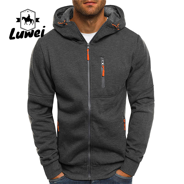 Cropped Moletons Hooded Fitness Slim Fit Jogger Sweat-shirt Bluza Casual Zipper Sweatshirts Mens Outerwear Pullover