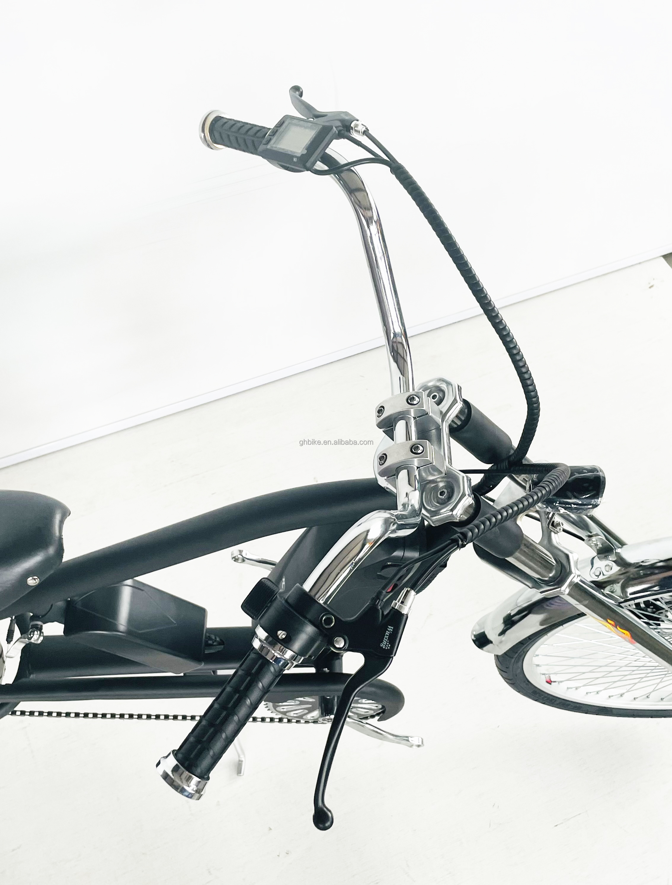 24"-20" 48V500W 40KM/H Single Speed Adult Chopper Electric Bike with and Ordinary Pedal