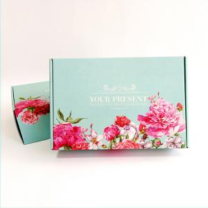 Quality Custom Flower Pattern Gift Clothing Box Recyclable Foldable Paper Box for sale