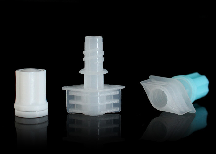 5mm Caliber Blue Color Plastic Spout Caps For Skin Care Doypack / Baby Food Pouch Tops