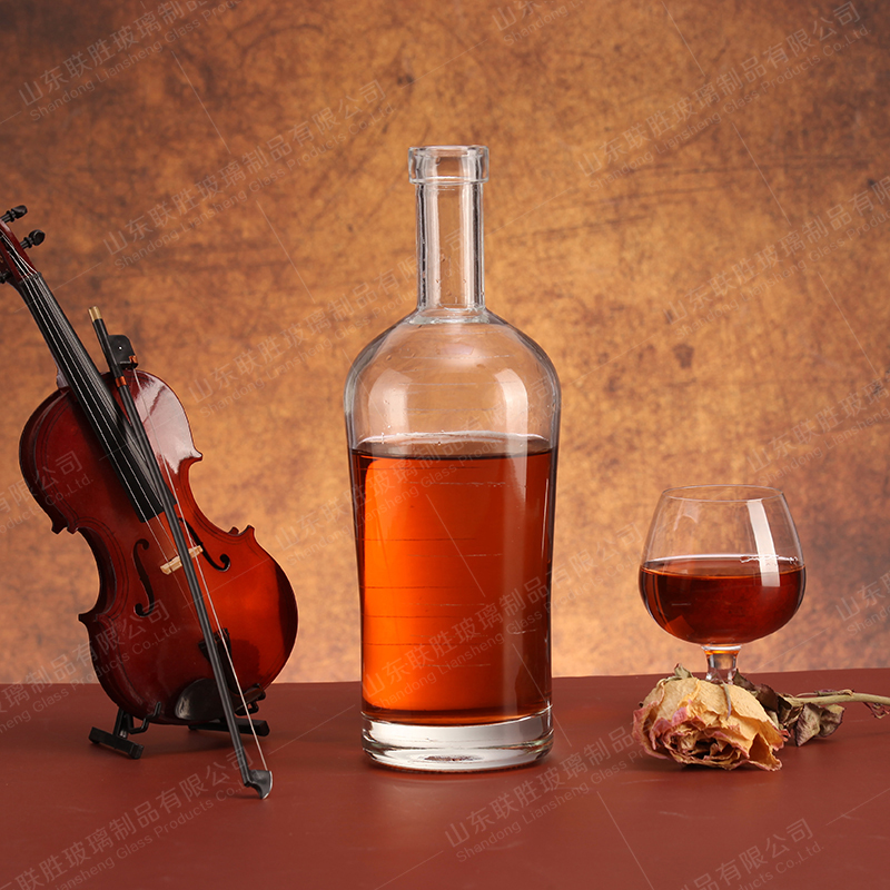 Rubber Stopper Sealing Type High White Glass Bottle for Rum Gin 500ml 750ml